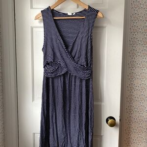 Gap Maternity navy blue striped dress